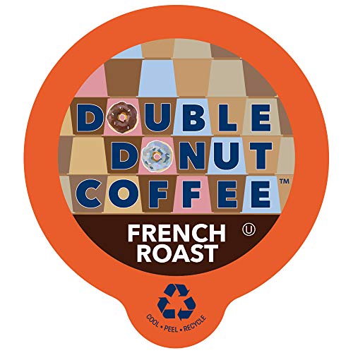 Double Donut French Roast Coffee, in Recyclable Single Serve Cups for Keurig K-Cup Brewers, 12 Count