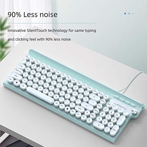 MQSUZA-Wired-Computer-Keyboard-with-Phone-Holder-Office-Keyboard-Cute-Design-for-Windows-PCLaptopDesktop-White-Cyan
