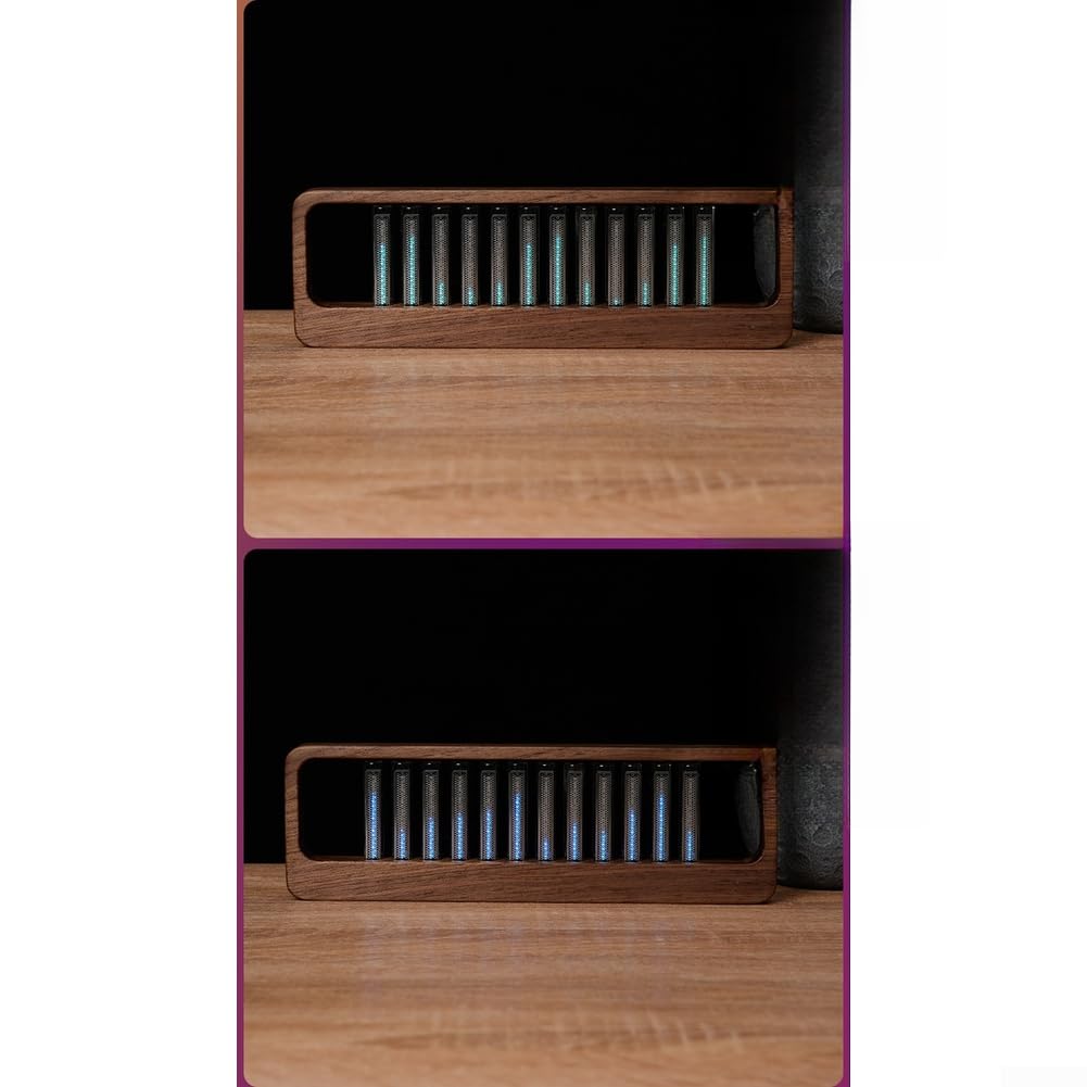 Luce LED ritmica musicale con 240 perline attivate dal suono per lampade SPECTRUM con base in noce, 7 modalità, illuminazione ambientale USB per decorazione della sala da gioco (1 generazione