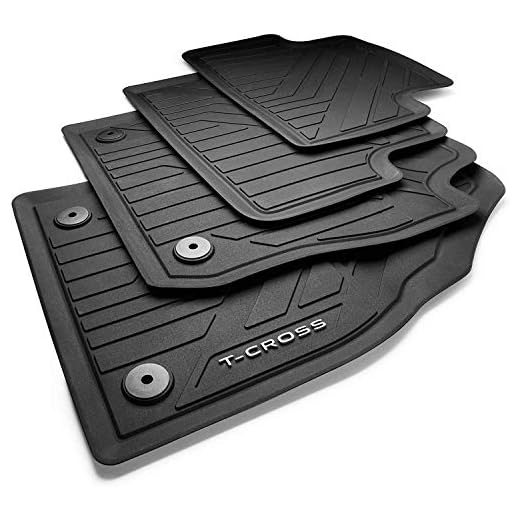 Volkswagen 2GM06150082V - Alfombrillas de Goma para Todas Las Condiciones climáticas, Color Negro, con Texto en T