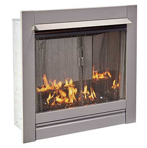 Duluth-Forge-Ventless-Stainless-Outdoor-Gas-Fireplace-Insert-with-Reflective-Black-Glass-Media-24000-BTU-Manual-Control-Model-DF450SS-G-RBLK - Urban Country Home Decor Duluth-Forge-Ventless-Stainless-Outdoor-Gas-Fireplace-Insert-with-Reflective-Black-Glass-Media-24000-BTU-Manual-Control-Model-DF450SS-G-RBLK