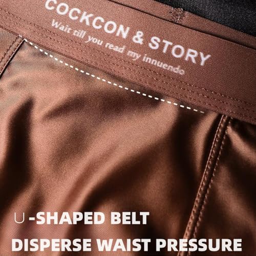 Men's Light Luxury Satin Ice Silk Fashion Breathable Boxer Briefs, Silky Sexy Chafing Mens Sleep Underwear3