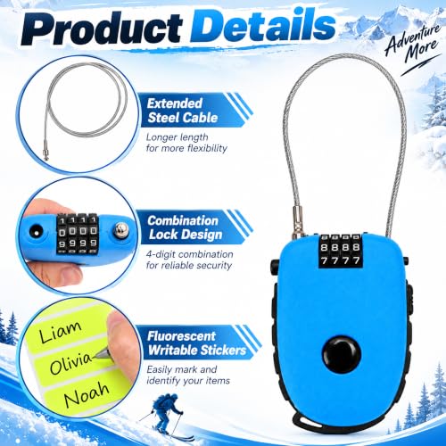 Rovzup Snowboard Retractable Cable Lock