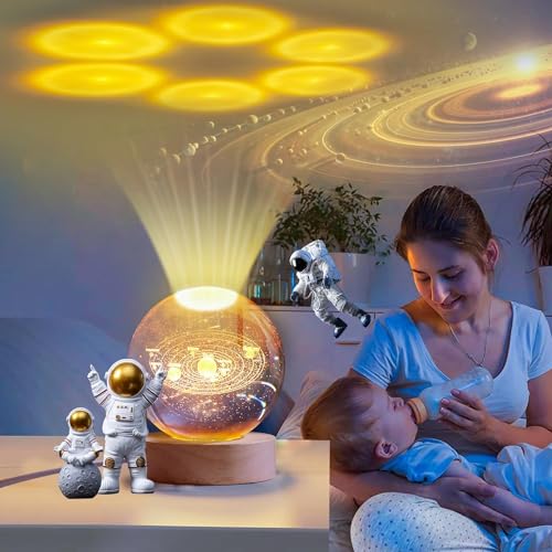 Image of Crackles 3D Crystal Ball Night Lamp, Creative Engraved Night Light for Kids Room, USB Table Lamp with Wooden Base, Light for Home Office Decoration (Random Design) Pack of 5 for Return Gifts