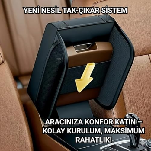 Polham 2 Adet Yan Cepli Tüm Araçlarla Uyumlu Orta Kol Dayama Konsolu Yumuşak Deri Dokulu Premium Konsol