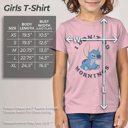 Image of Disney Girls Lilo & Stitch Stitch Mornings Girl's Solid Crew Tee