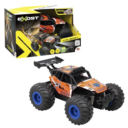 Voiture radiocommandée tout-terrain Exost Fire Beast avec carrosserie en métal et phares LED