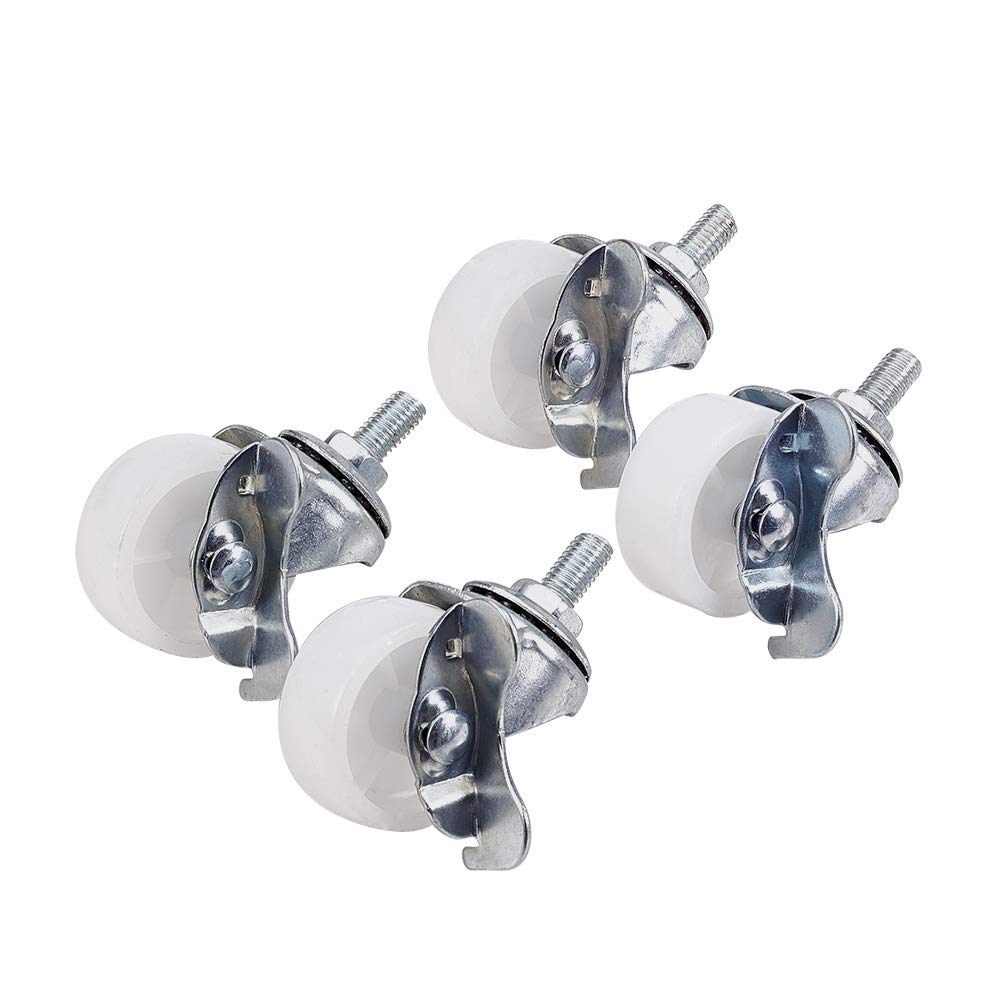 MroMax 2 Ruote Per Mobili In Alluminio 40 Mm – Girevoli 360° Con Freno, Carico 15 Kg L'una, Gambo Filettato M8x15 Mm