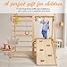 ECOMEX Indoor Jungle Gym for Toddlers 8 in 1 Indoor Playground Wooden Montessori Climber Playset with Slide Swing Climbing Net, Indoor Playground Climbing Toys for Toddlers