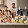 Dyna-Living Commercial Waffle Maker Double Head Waffle Maker, 2400W Non-Stick Commercial Waffle Iron Stainless Steel Waffle Machine for Restaurants, Large Waffle Machine Commercial