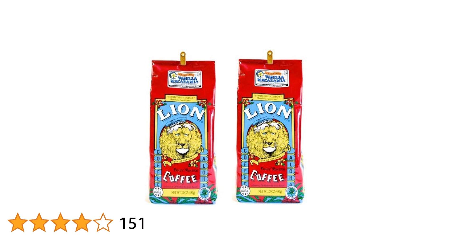 Amazon | ライオンコーヒー バニラマカダミア 徳用 24oz 680g×2