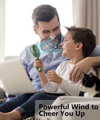 Image of HonHey Handheld Fan, Super Mini Portable Fan with Rechargeable Battery Operated and 3 Adjustable Speed, Personal Hand Held Fan for Girls Women Kids Outdoor Travelling Indoor Office Home Eyelash Fan