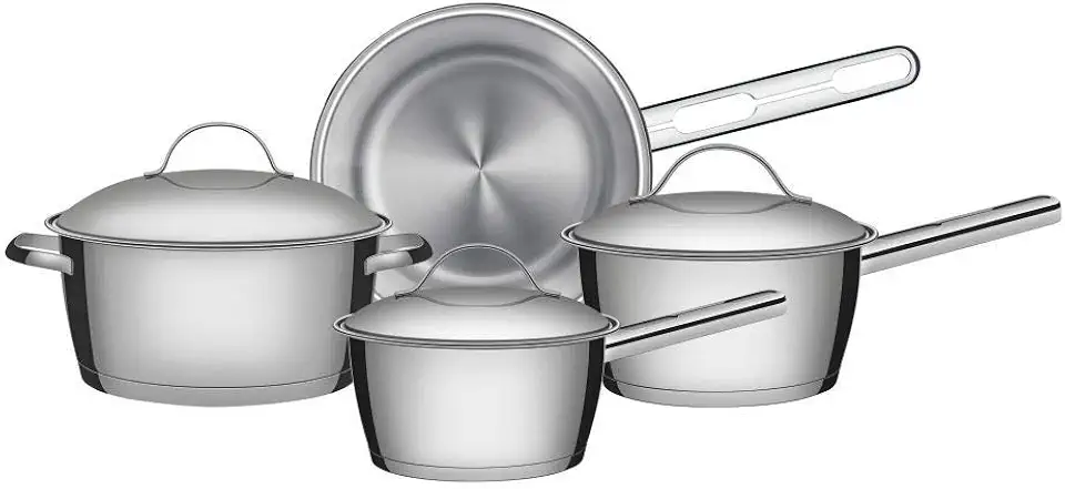 Jogo de Panelas com Fundo Triplo 4 Peça Tramontina Inox, 65650270