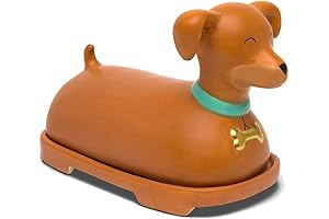 BigMouth Inc Ceramic Dog Butter Dish, Brown