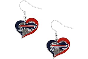 Buffalo Bills Swirl Heart Earrings: Celebrate Your Team Spirit