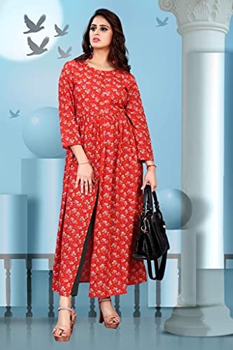 Image of H.E HAMZA ENTERPRISER Printed Crepe Material Brown Western Dress For Women