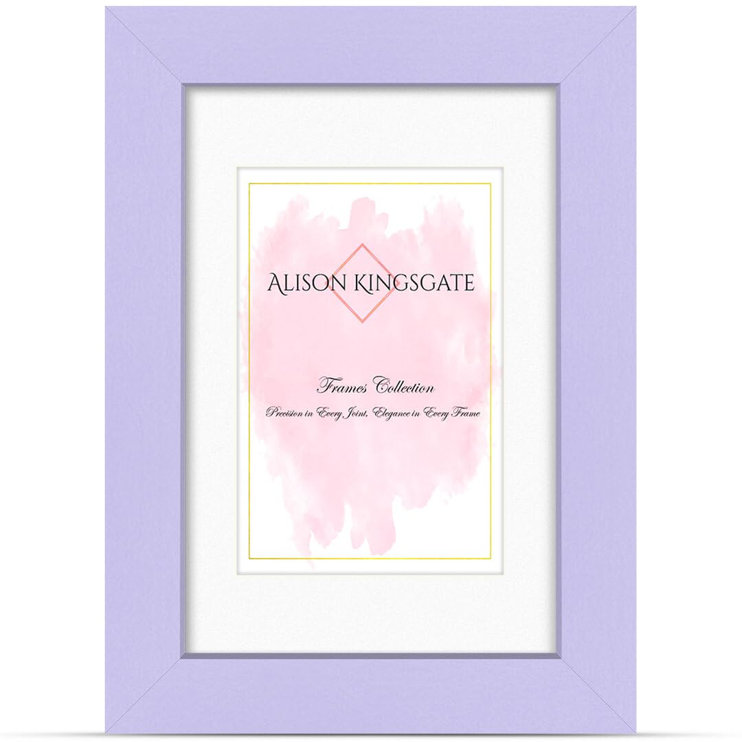 Alison Kingsgate 8x6 PURPLE Picture Frame with 7x5 Mount - Engineered Wood Photo Frame with Precision Cut Cardboard Mount - Ideal for Posters -Sizes & Colours Available — image 1