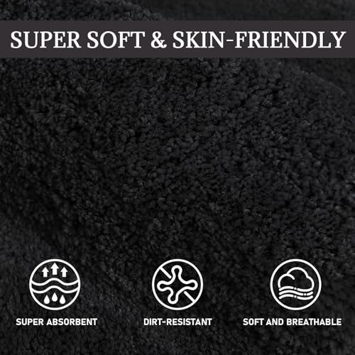 PROOVEELLY Black Bathroom Rugs 45.6"x29.9", Extra Soft Absorbent Thick Shaggy Bath Rugs, - image 2
