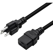 5.9ft/1.8m Nema 5-15P to IEC320 C19 Power Cable,Power Line for PDU/UPS,American Standard 5-15P Male to C19 Three Horizontals 16A Female Plug