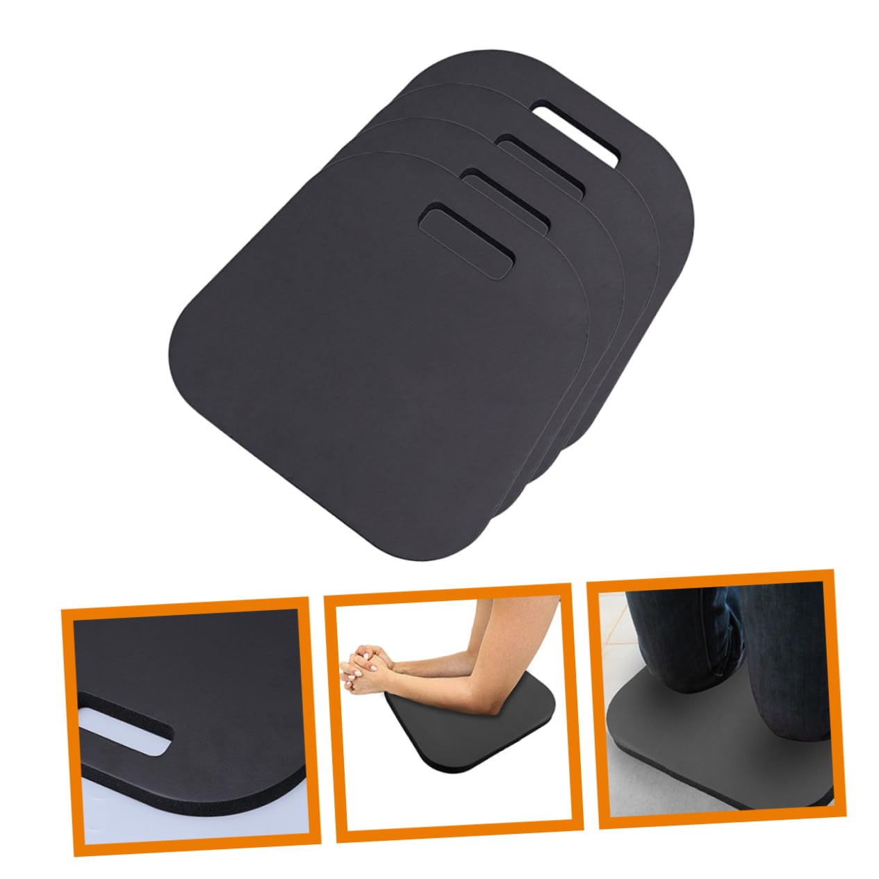 HANABASS Cuscino Portatile Eva Pezzi Inginocchiatoio da 4 Nero Giardino