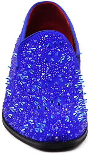 Image of Enzo Romeo Men Fashion Rhinestones Studs Tuxedo Slip On Loafer Dress Shoes WBG
