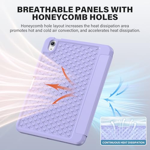 Image of ProElite Smart Flip Case Cover for Apple iPad (A16) 11th /10th Generation (2025 /2022) [with Pencil Holder] [Honey Comb Series] - Light Purple