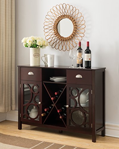 Pilaster Designs Finn Contemporary Wood Buffet Server With Wine Rack In Cherry #TOP25