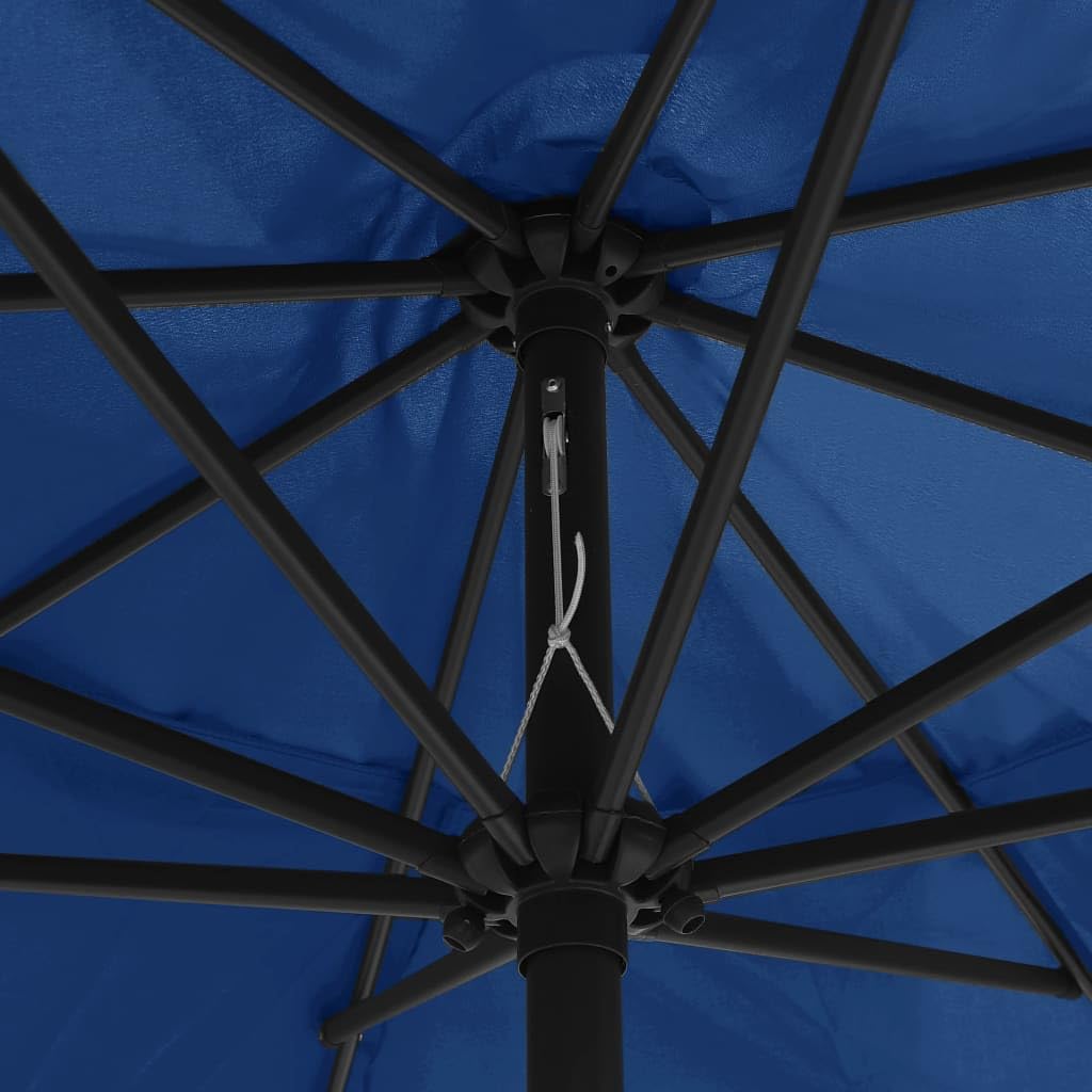 Parasol przeciwsłoneczny z metalowym masztem cm, piaskowobiały, odporna na promieniowanie UV tkanina poliestrowa, duży parasol ogrodowy na taras, mechanizm korbowy, idealna ochrona przed