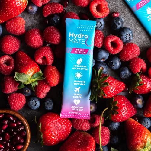 HydroMATE-Electrolytes-Powder-Drink-Mix-Packets-Hydration-Accelerator-Low-Sugar-Hangover-Party-Recovery-Vitamin-C-Fruit-Punch-30-Sticks