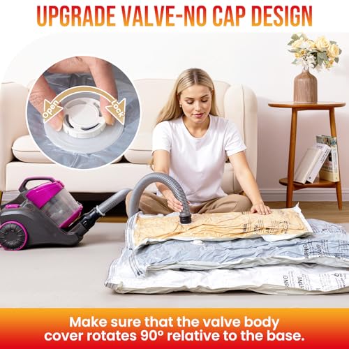 Image of TAILI 10 Pack Vacuum Storage Bags, Jumbo Size (31x40 inch), Cream | Vacuum Seal Bags for Clothing, Extra Large Space Saver for Bulky Beddings, Comforters, Blankets, Pillows