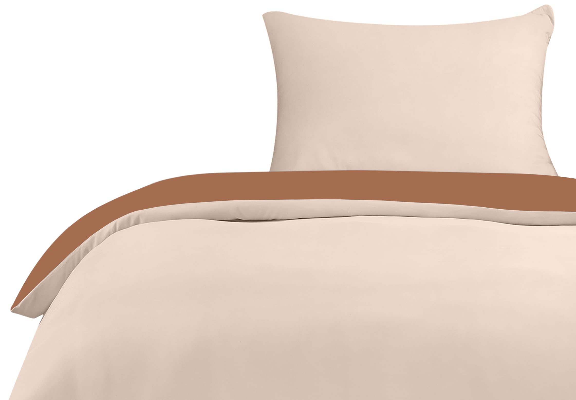 Utopia Bedding Single Duvet Cover Set - Soft Microfibre Polyester Duvet Cover with Pillow case - Bedding Quilt Cover Set (Tan/Off White) - Image 2