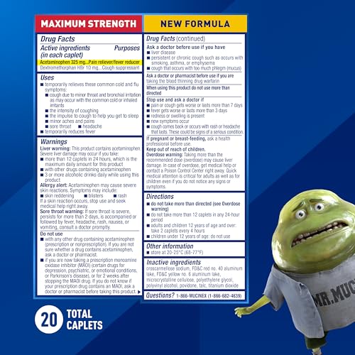 Mucinex Fast-Max Maximum Strength Cold & Flu All in One Caplets, 20ct - image 5
