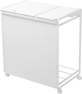 【整理収納アドバイザー監修】3分別ゴミ箱 45L 蓋付き キャスター付き スリム カウンター下 分別ダストボックス ホワイト Nature Depot