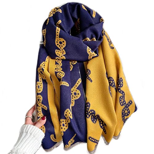 Brillabenny Écharpe de Passhmina pour femme fille fille, Violet et jaune Cover