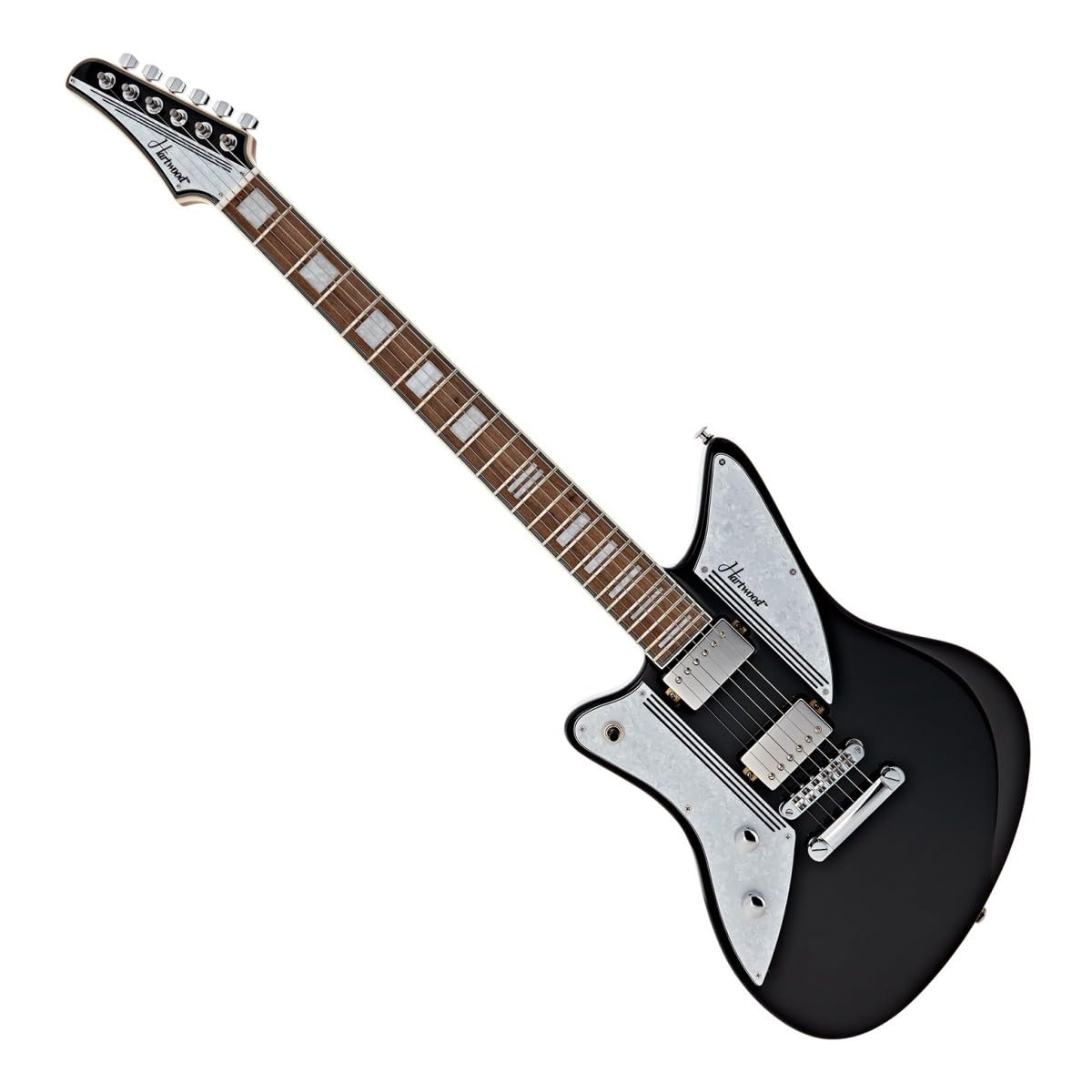 Hartwood Caricatore di chitarra elettrica per mancini, Jet Nero | Humbucker con Push-Pull per Varietà Tonale, Manico Acero Tostato con Finitura Satinata, Mancina, Jet Black