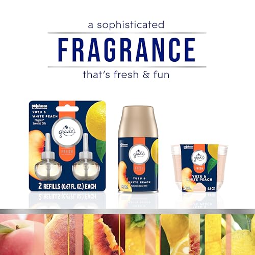 Glade PlugIns Refills Air Freshener, Scented and Essential Oils for Home and Bathroom, Yuzu & White Peach, Fresh Collection 3.35 Fl Oz, 5 Count - image 7