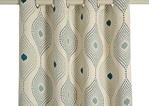 Image of Swayam 80% Blackout Polyester Window Curtain for Living Room & Bedroom | 5 Feet | Room Darkening Curtain with Eyelets | Pack of 1 | Geometric Design - Light Brown