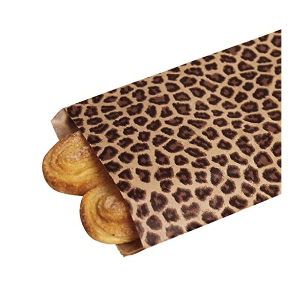 Ikee Design 200 Stück 15,2 x 22,9 cm flache Papiertüten mit Leopardenmuster oder gemusterten Kraftpapier für Süßigkeiten… – Bild 5