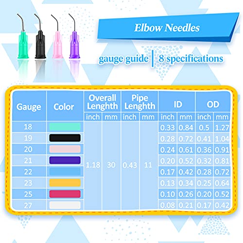 Bbto 90 Pieces Blunt Tip Dispensing Needle With Luer Elbow Blunt Needle 1Inch 0.5Inch Industrial Liquid Dispenser Needle Stainless Steel Syringe Needle For Adhesive Glue Dispensing 3 Styles All Gauge thumb #3