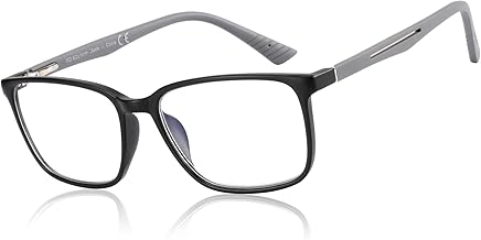 ZENOTTIC Blaulichtfilter Brille & Lesebrille Herren Eckige Rahmen-Leser Anti-Glanz Sport Computerbrille
