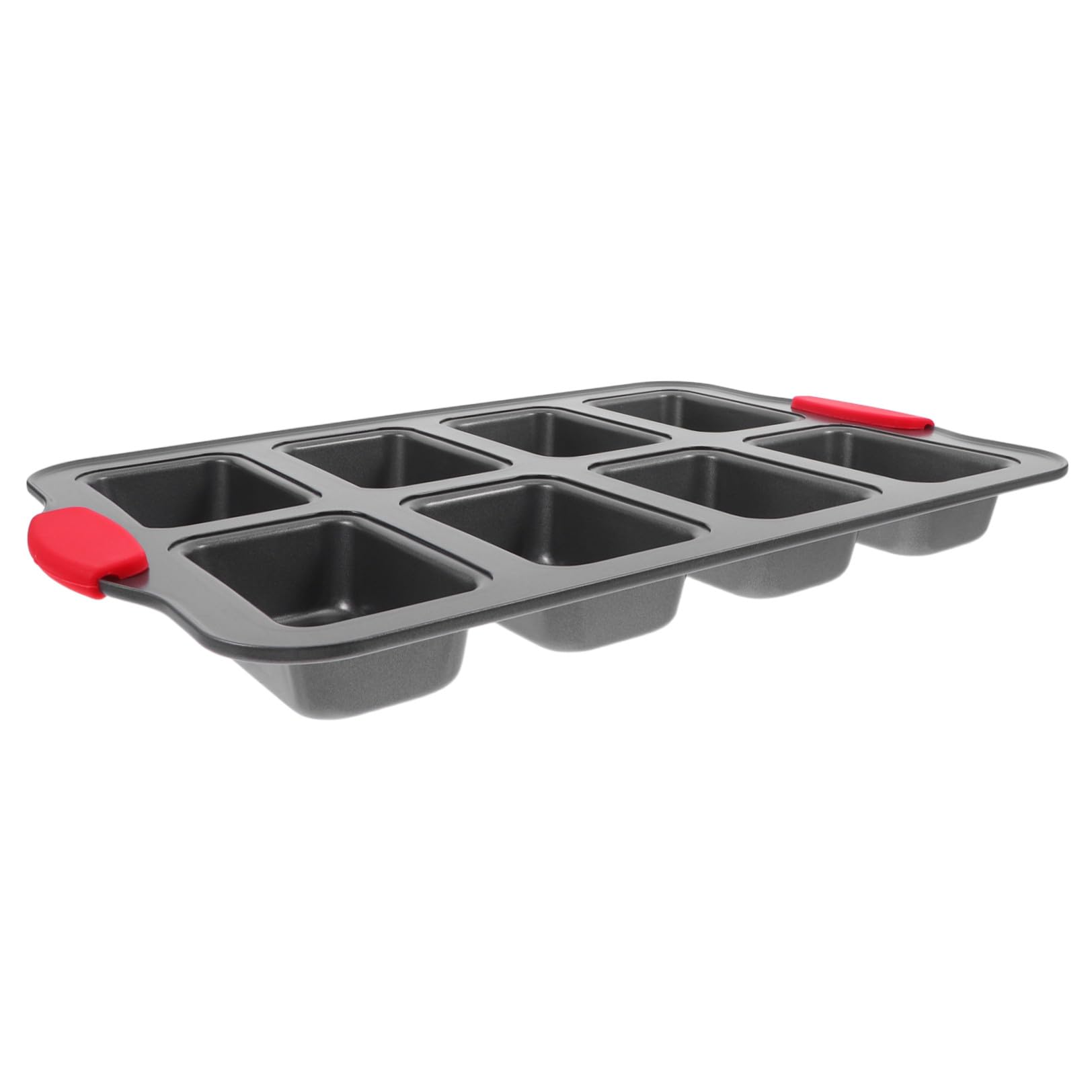 Teglia Rettangolare per Muffin in Acciaio Inox 8 Cavità Antiaderenti Manico Resistente al Calore per Cottura di Mini Torte e Pane