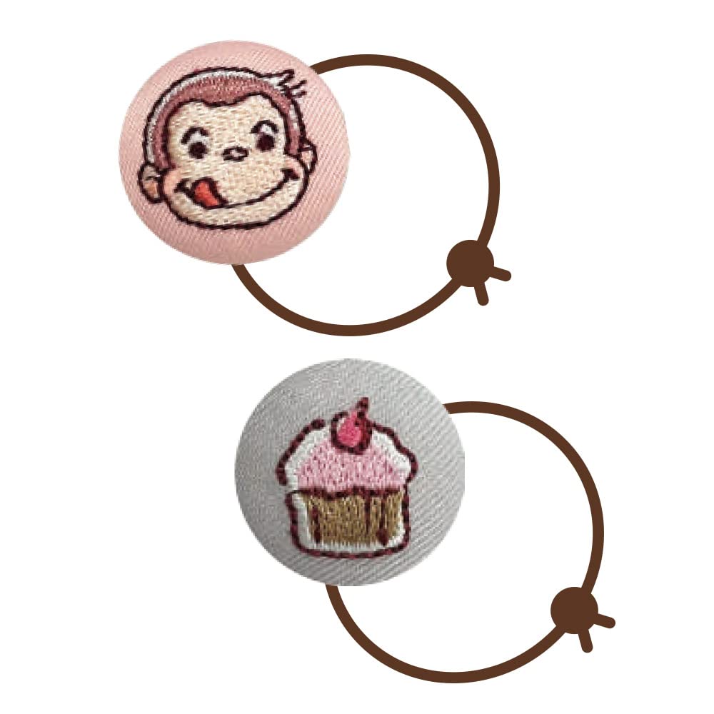 Bouton 2 voies Cupcake Minoda Curious George CGTV U01B2076 pour mercerie