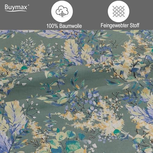 Buymax Bettwäsche 200x220 cm – Bettwäsche Set 3-teilig 200 x 220 cm, Renforcé 100% Baumwolle, Bettbezug mit 2 Kissenbezügen 80x80 cm… – Ansicht 3