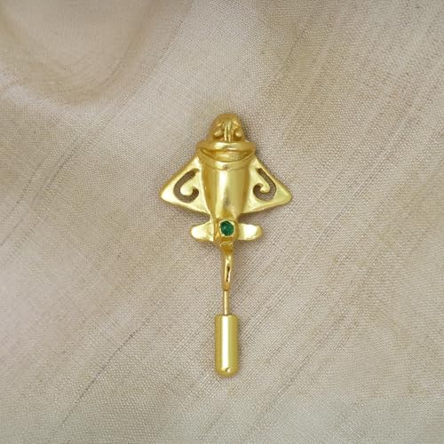 Image of Colombian Emerald & Multi-Material Options | Quimbaya Flyer Lapel Pin | Ancient Alien Golden Jets Collection