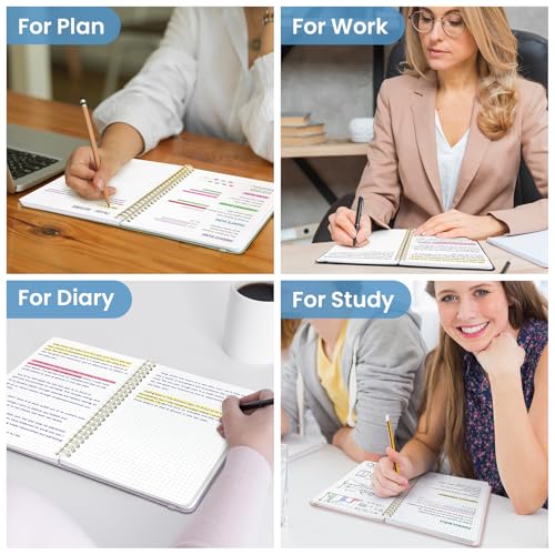 Image of Taja Graph Spiral Journal Notebook for Women & Men, 140 Pages, Graph Paper Hardcover Notebook for Planning & Tracking, Journals for Graphing, A5(5.7 inch x 7.9 inch) - Blue