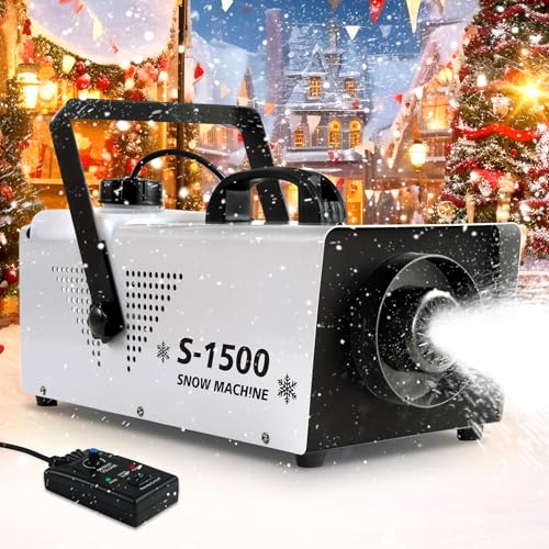 Haiwutechy Snow Machine 1500W Snow Maker Adjustable Snowflake for Outdoor Christmas Wedding Indoor...
