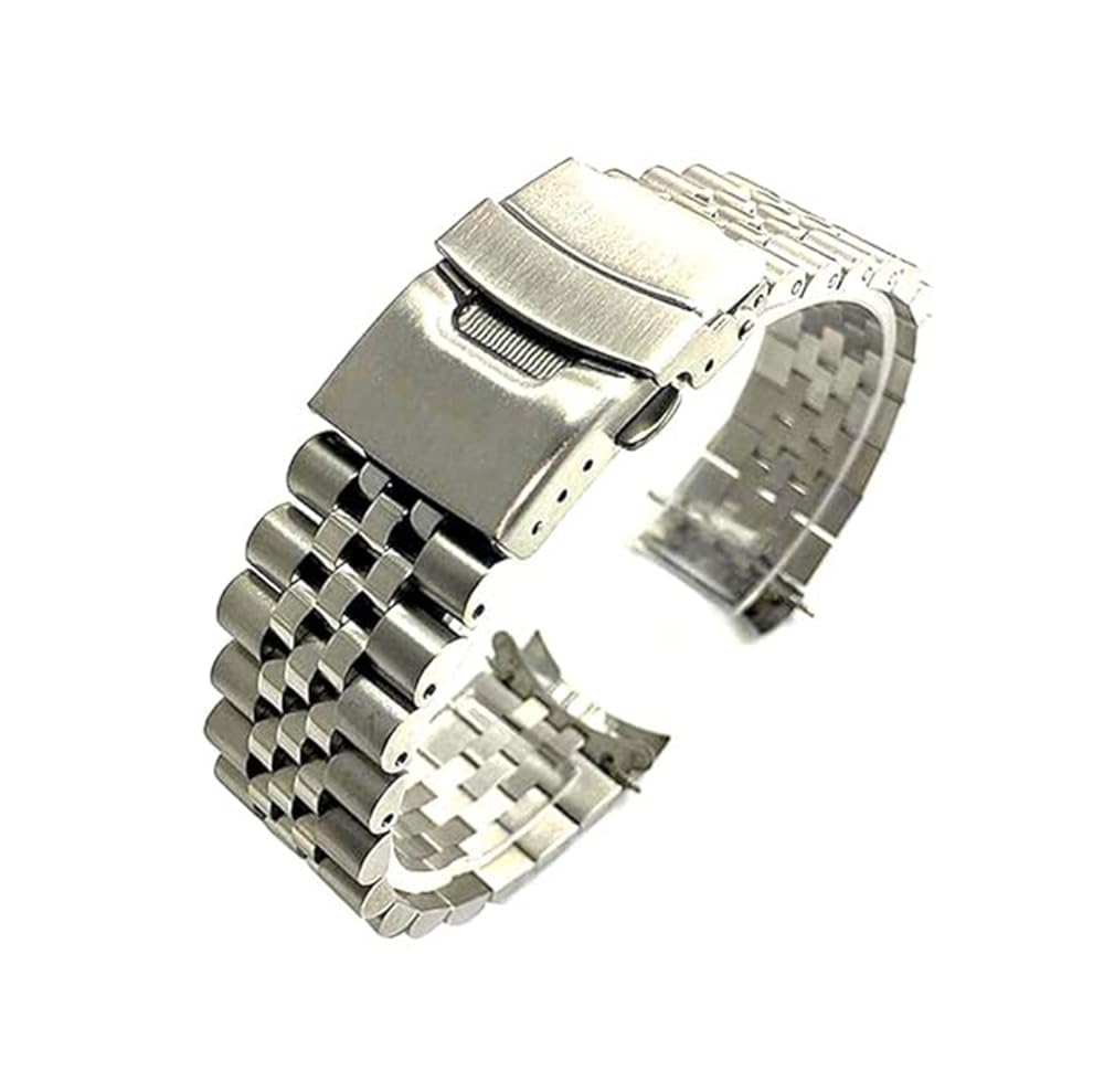 Ewatchaccessories 22mm Jubilee Stainless Steel Replacement Polished Silver Jubilee Type Watch Band Strap Solid Screw Link Bracelet Curved End Double Lock Buckle (B0D9NVTNS2) Amazon Price History, Amazon Price Tracker