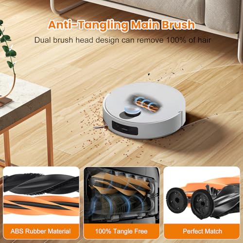 Image of 22 Pack Replacement Accessories for Dreame Aqua10 Ultra Roller Robot Vacuum | 1 Pair Main Brush 2 Roller Mops 6 Side Brushes 4 HEPA Filters 6 Dust Bags 1 Cleaning Brush 1 Screwdriver