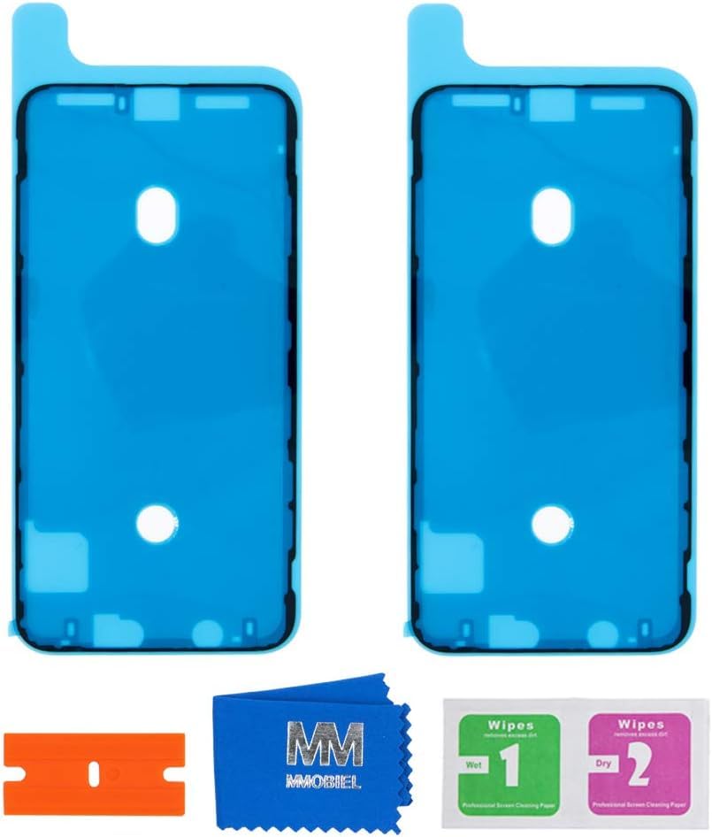MMOBIEL 2 x Waterproof Pre-Cut Adhesive Sticker Compatible with iPhone XS Max - 6.5 inch for LCD Display Frame
