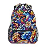 Photo Gallery mnsruu zaino scolastico con design pop art animale, borsa per libri per ragazzi e ragazze scuola elementare casual borsa da viaggio per computer portatile, design pop art con animali, s Photo Gallery mnsruu zaino scolastico con design pop art animale, borsa per libri per ragazzi e ragazze scuola elementare casual borsa da viaggio per computer portatile, design pop art con animali, s